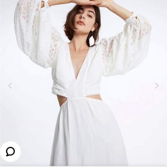 Urban Revivo Dresses & Skirts - NWT Urban Revivo White Cut Out Ruffle Hem Dress - size Small